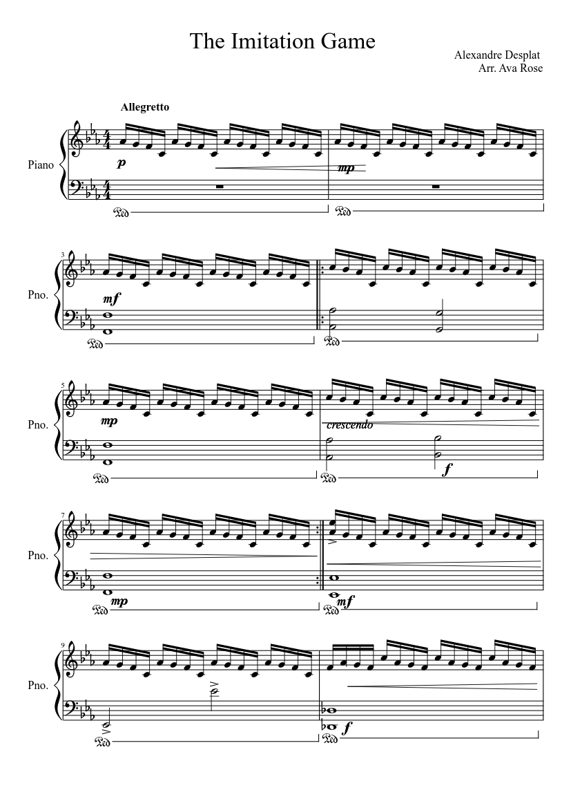 The Imitation Game Sheet music for Piano (Solo) | Musescore.com