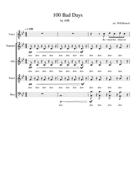 AJR 100 Bad Days Sheet Music in Bb Major (transposable) - Download &  Print - SKU: MN0193109