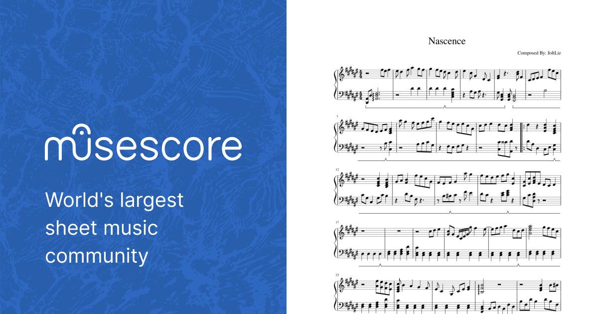 Nascence Sheet music for Piano (Solo) | Musescore.com