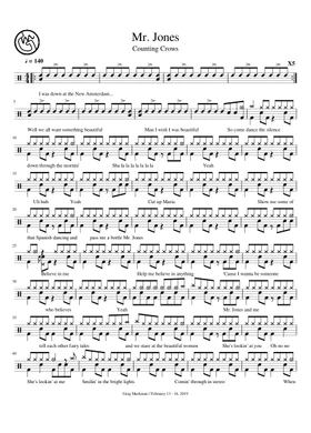 Free Mr Jones by Counting Crows sheet music | Download PDF or print on  Musescore.com