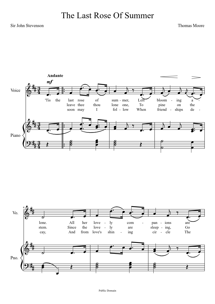 The Last Rose of Summer Op.173