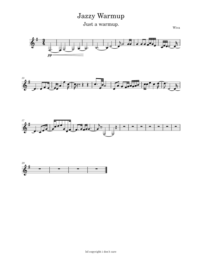 Musical Warmup Sheet Music For Clarinet In B-flat (Solo) | Musescore.com