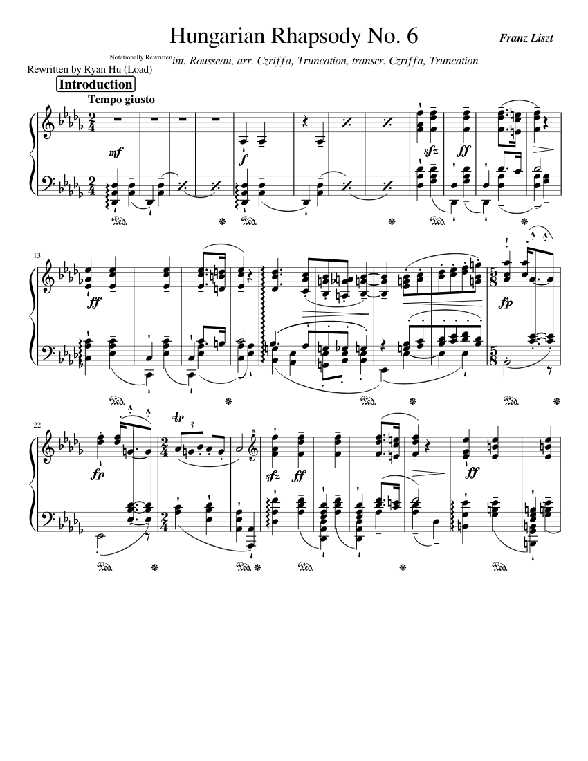 Hungarian Rhapsody No.6 S.244/6