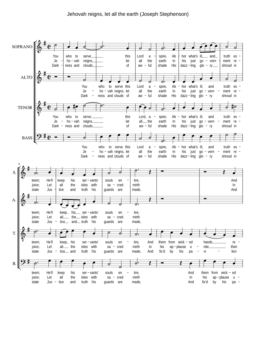 Jehovah reigns let all the earth