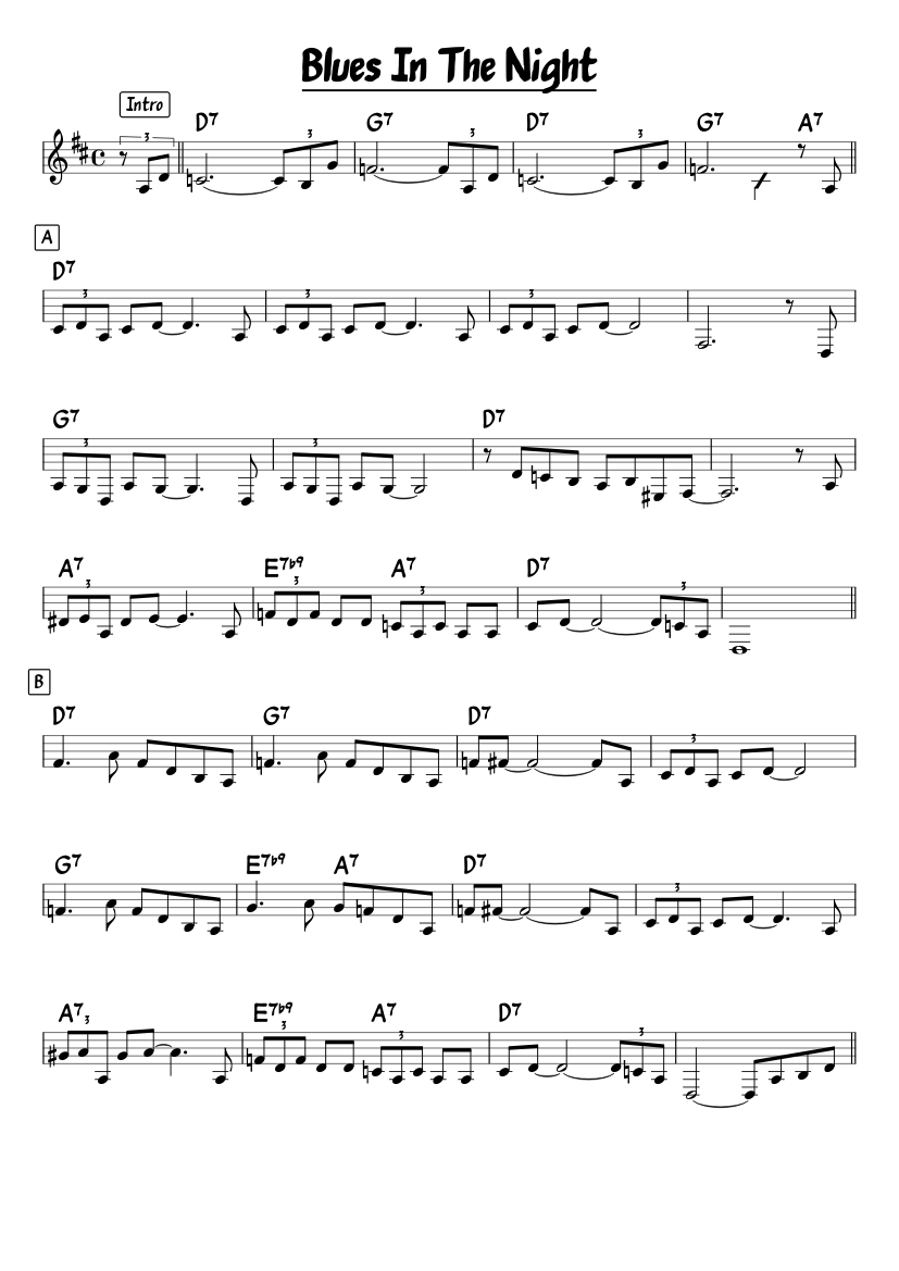 Blues In The Night Sheet music for Piano (Solo) | Musescore.com