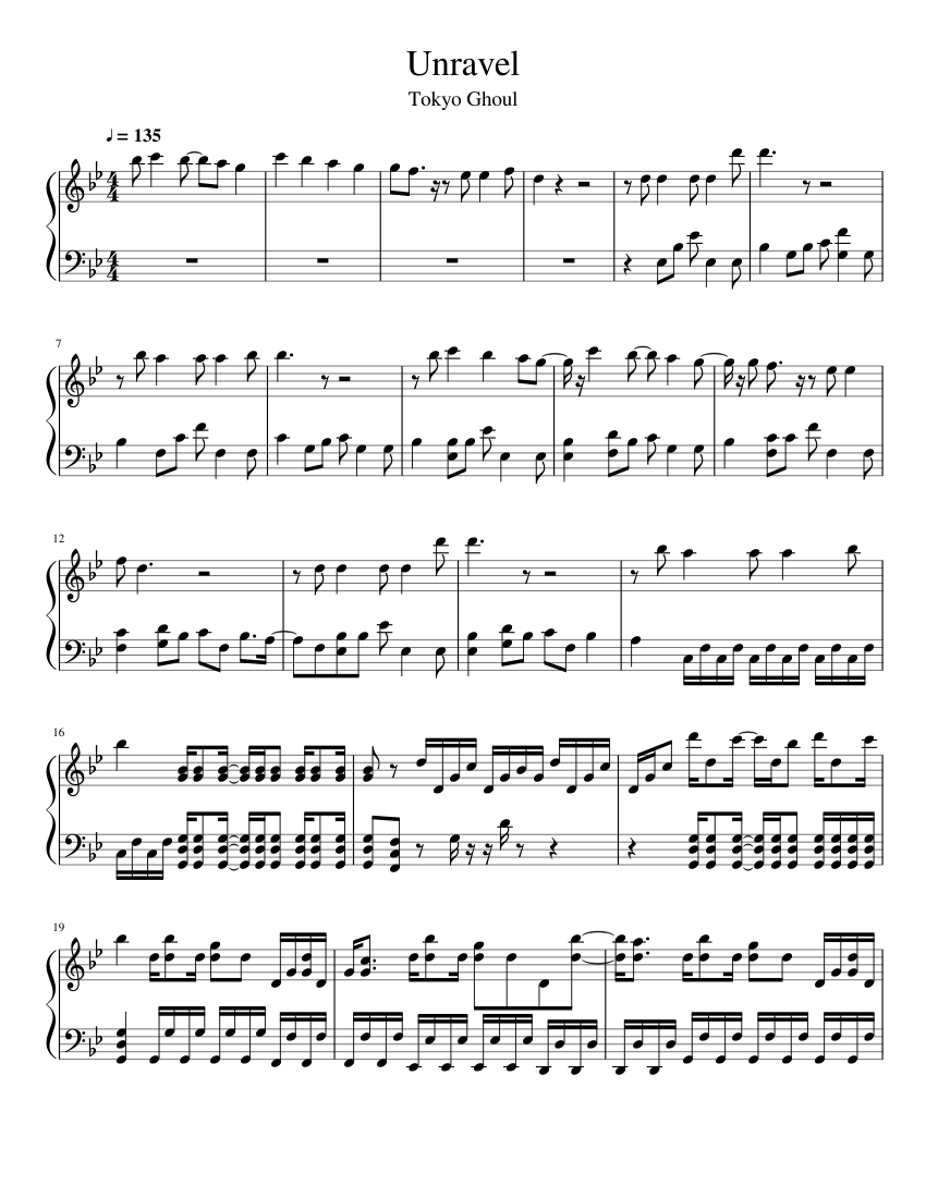 Unravel Sheet music for Piano (Solo) | Musescore.com