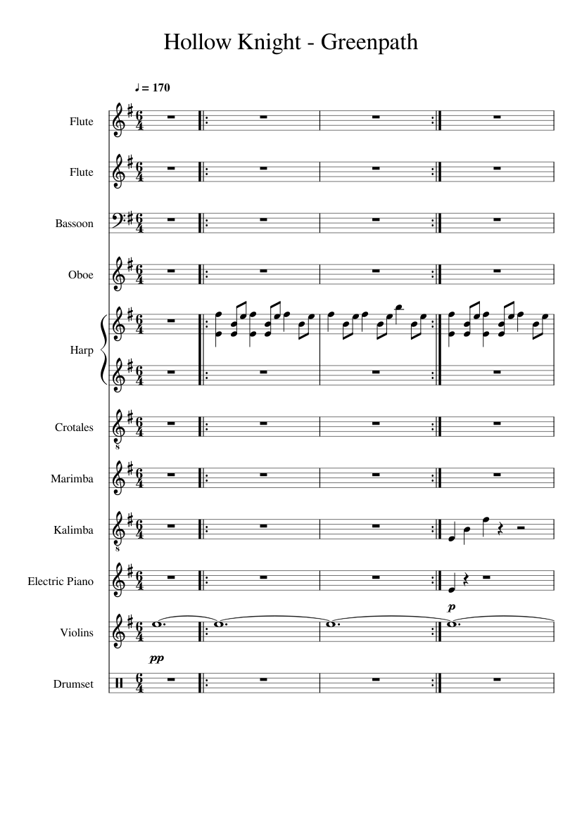Hollow Knight - Greenpath - Christopher Larkin Sheet Music for Piano ...
