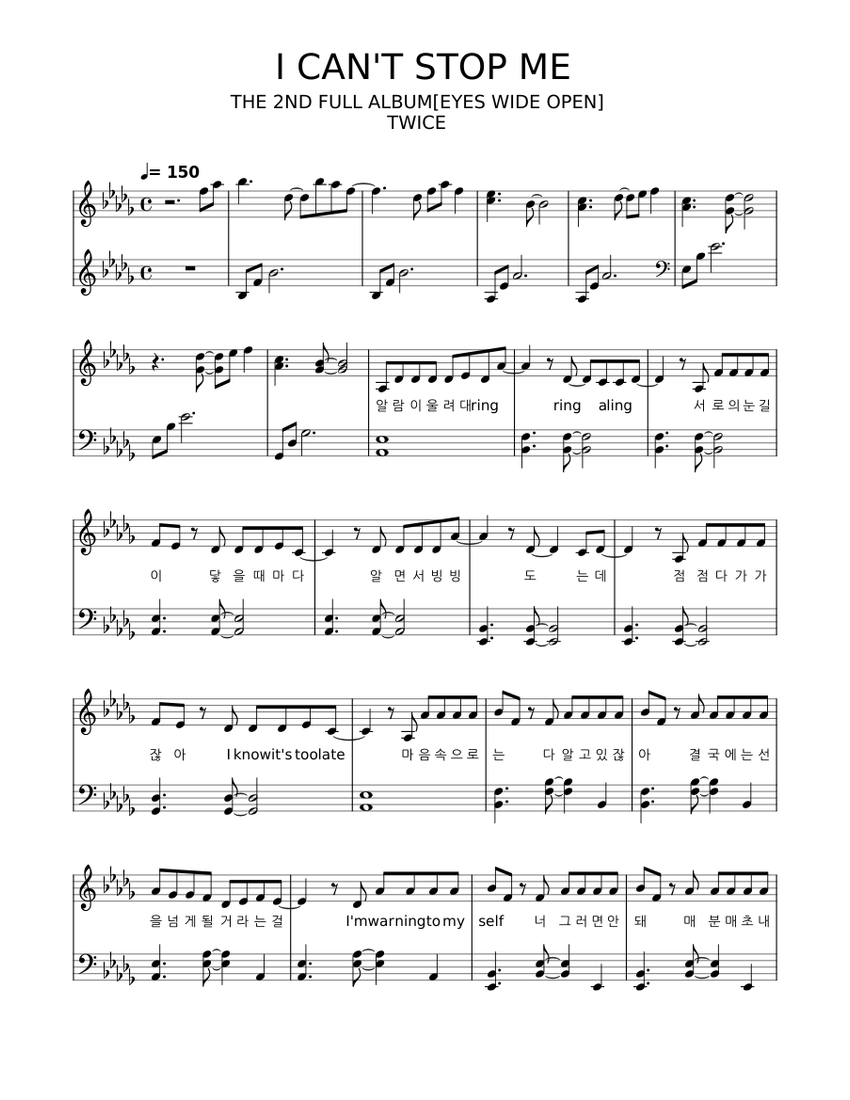 I CAN'T STOP ME-TWICE Sheet music for Piano (Solo) | Download and print