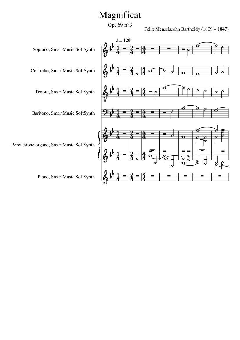 Op. 69 No. 3 Magnificat Felix Mendelssohn Bartholdy