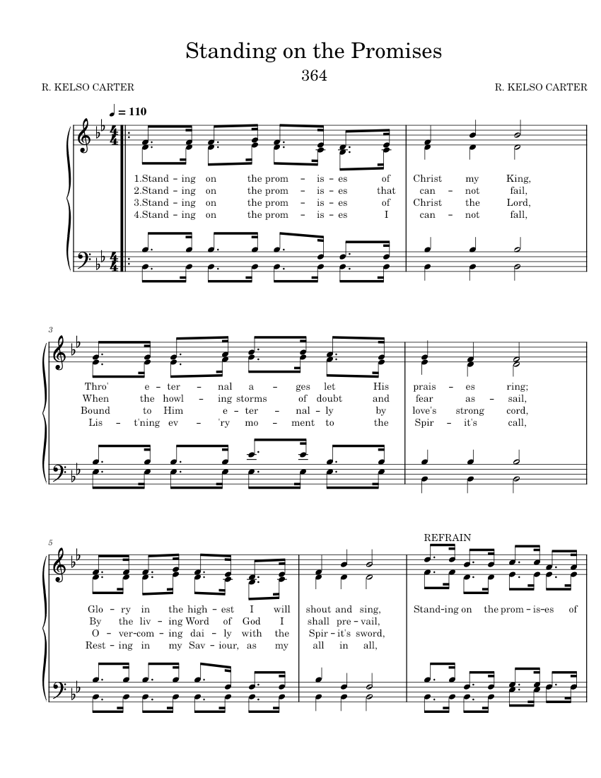 364 Standing on the Promises Sheet music for Piano (Solo)