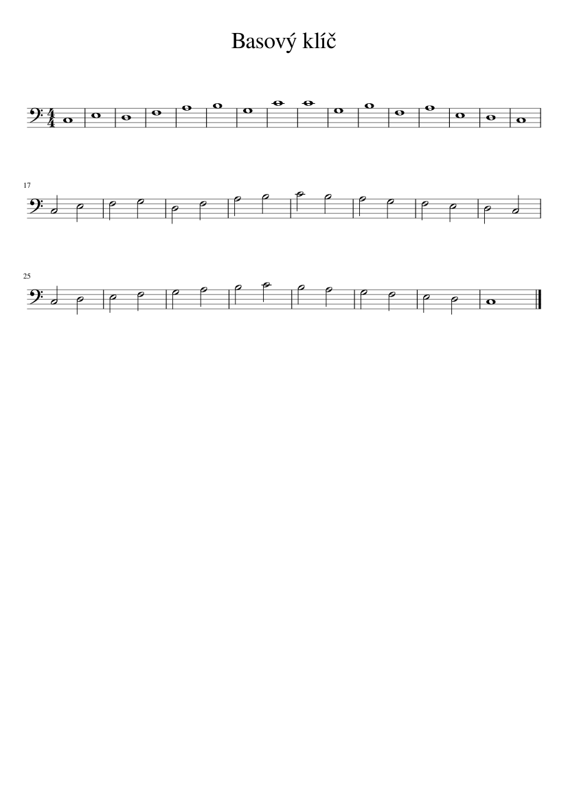 Basový klíč Sheet music for Piano (Solo) | Musescore.com