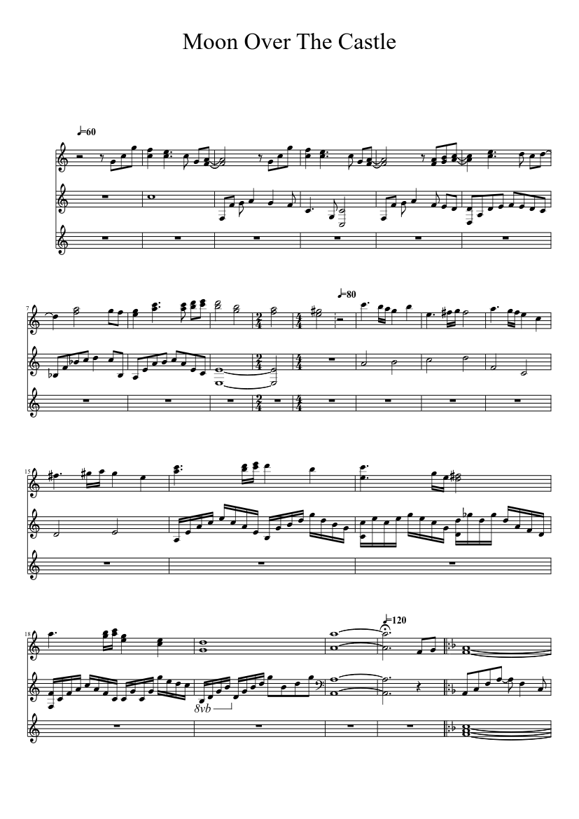 Moon Over The Castle GT2 Version Sheet music for Piano (Mixed Trio) |  Musescore.com