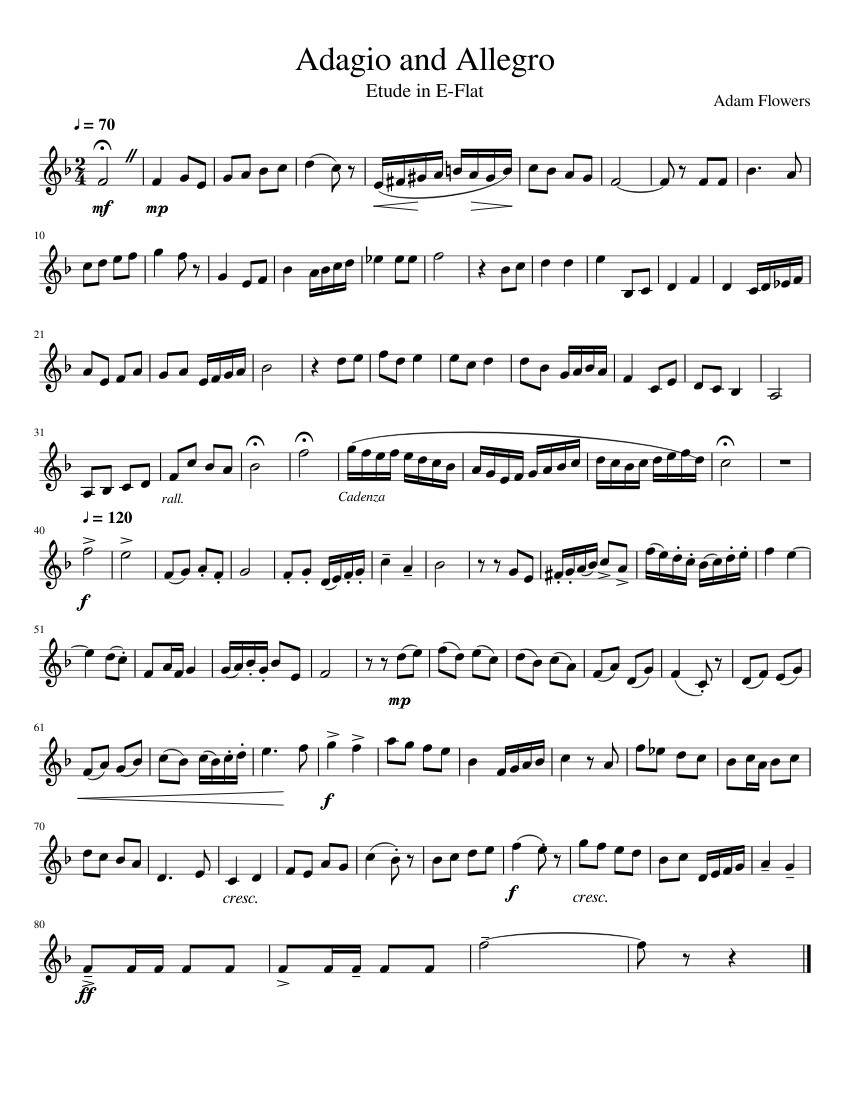 Adagio and Allegro Sheet Music for Trumpet in b-flat (Solo) | MuseScore.com