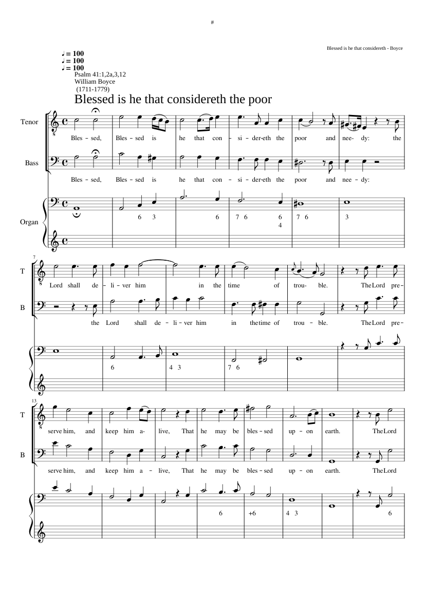 Blessed is he that considereth the poor