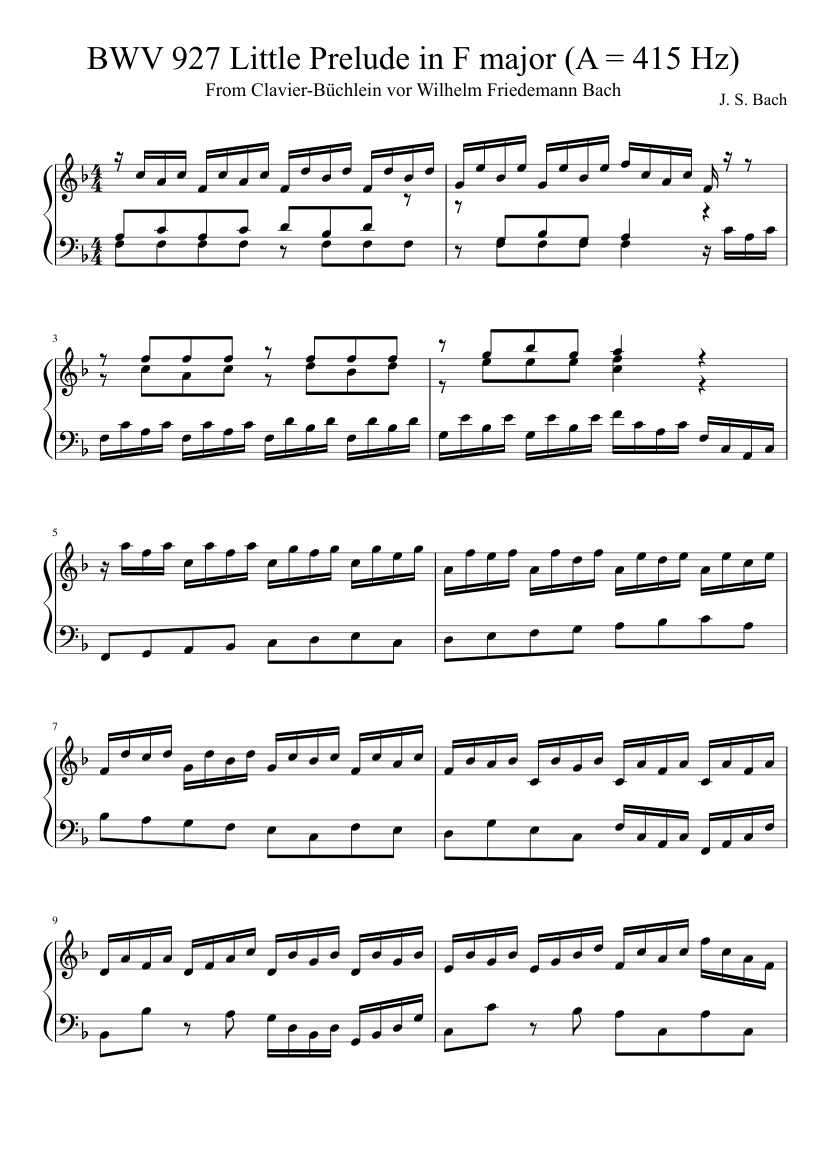 Prélude No. 4 in F Major BWV 927