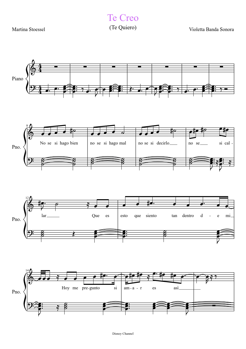 Te Creo Sheet music for Piano (Solo) | Musescore.com