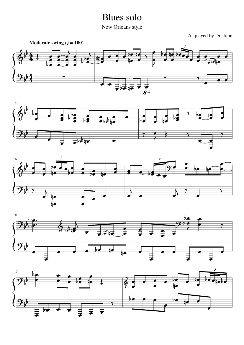 Blues solo Sheet music for Piano (Solo) | Musescore.com