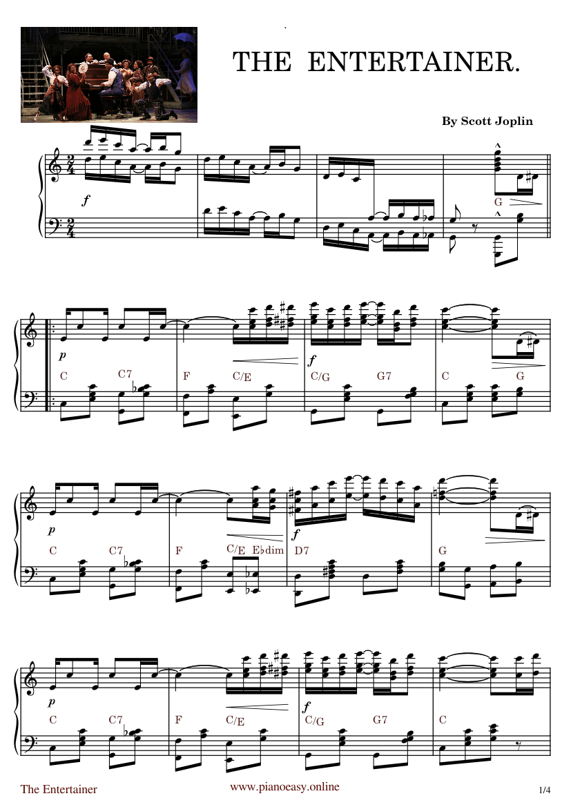 The entertainer – Scott Joplin Sheet Music with Chords for Piano (Solo ...