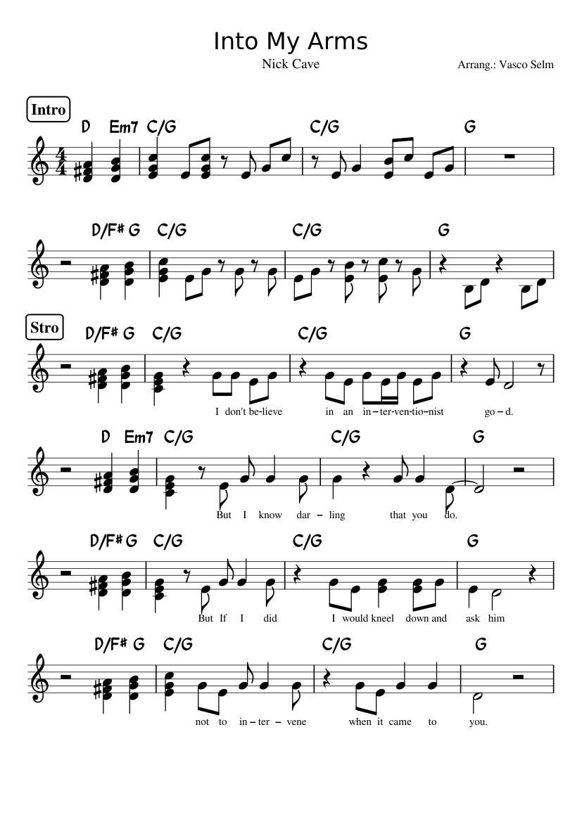 Into My Arms Sheet music for Piano (Solo) | Musescore.com