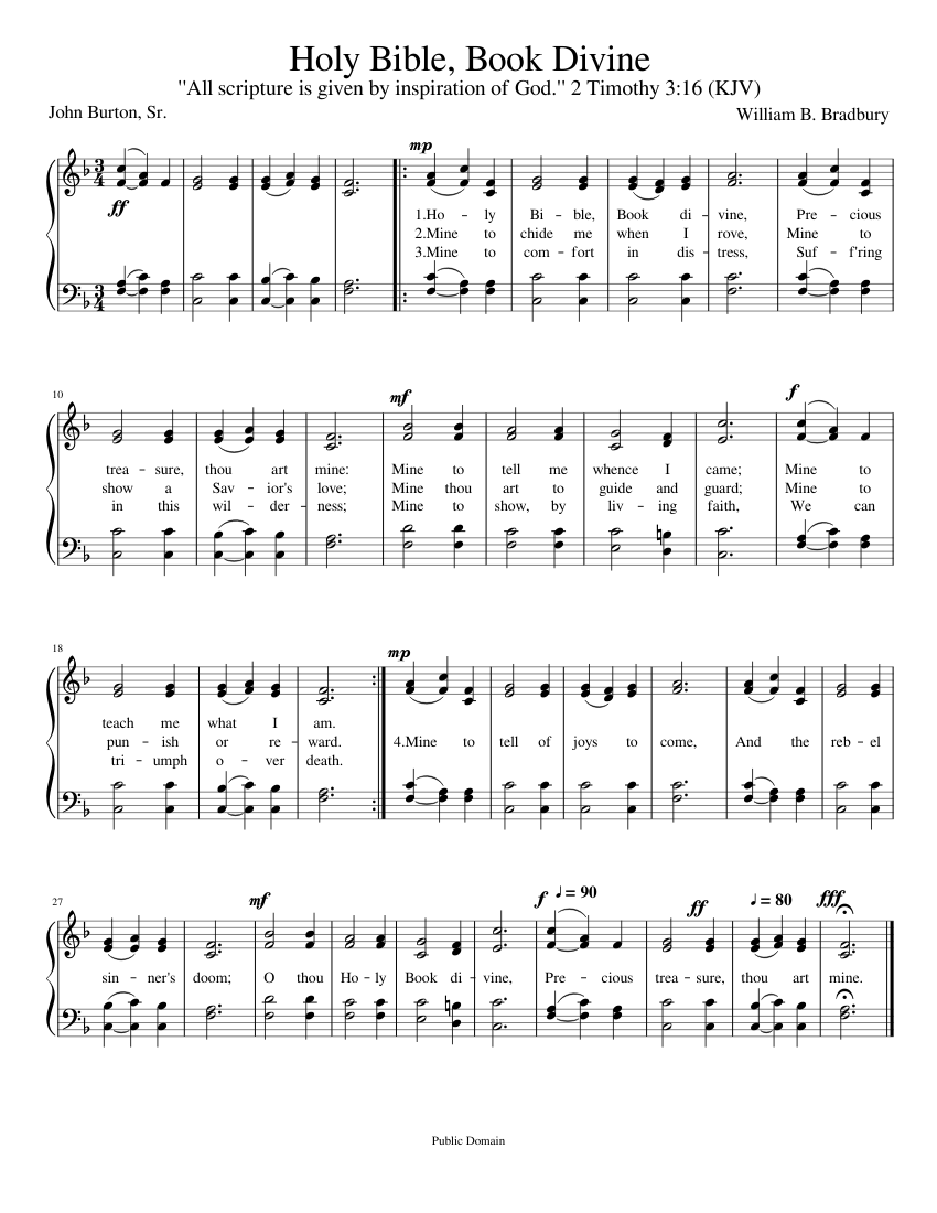 Holy Bible Book Divine Sheet music for Piano (SATB) Easy