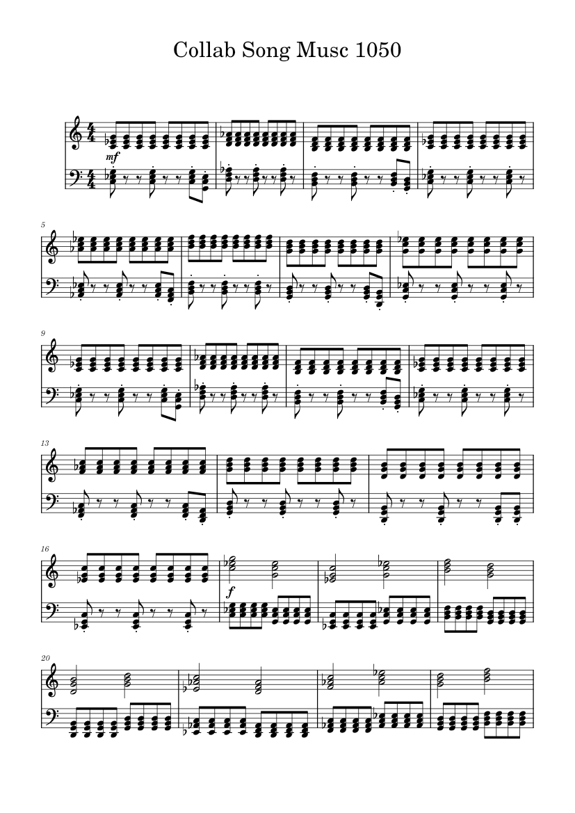 Collab Song dual clefs Sheet music for Piano (Solo) | Musescore.com