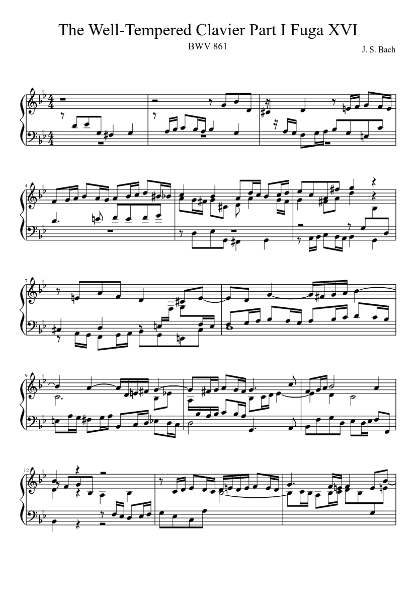 Prelude and Fugue in G minor BWV 861