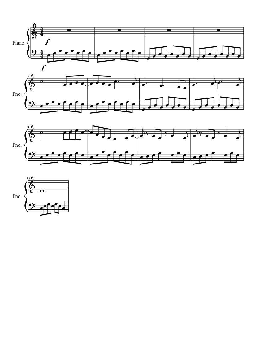 Piano C majeur Sheet music for Piano (Solo) | Musescore.com