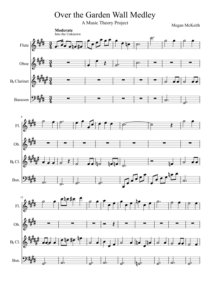 over the garden wall sheet music