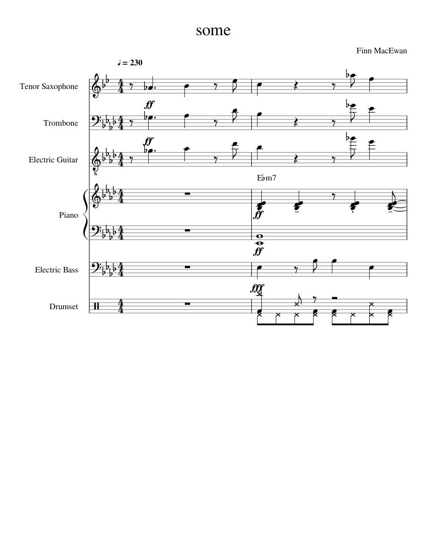some random song Sheet music for Piano, Trombone, Saxophone tenor ...