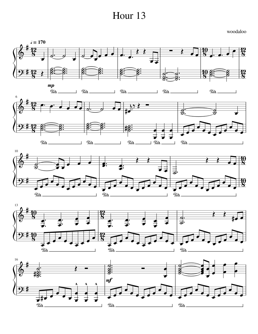 Hour_13 Sheet music for Piano (Solo) | Musescore.com