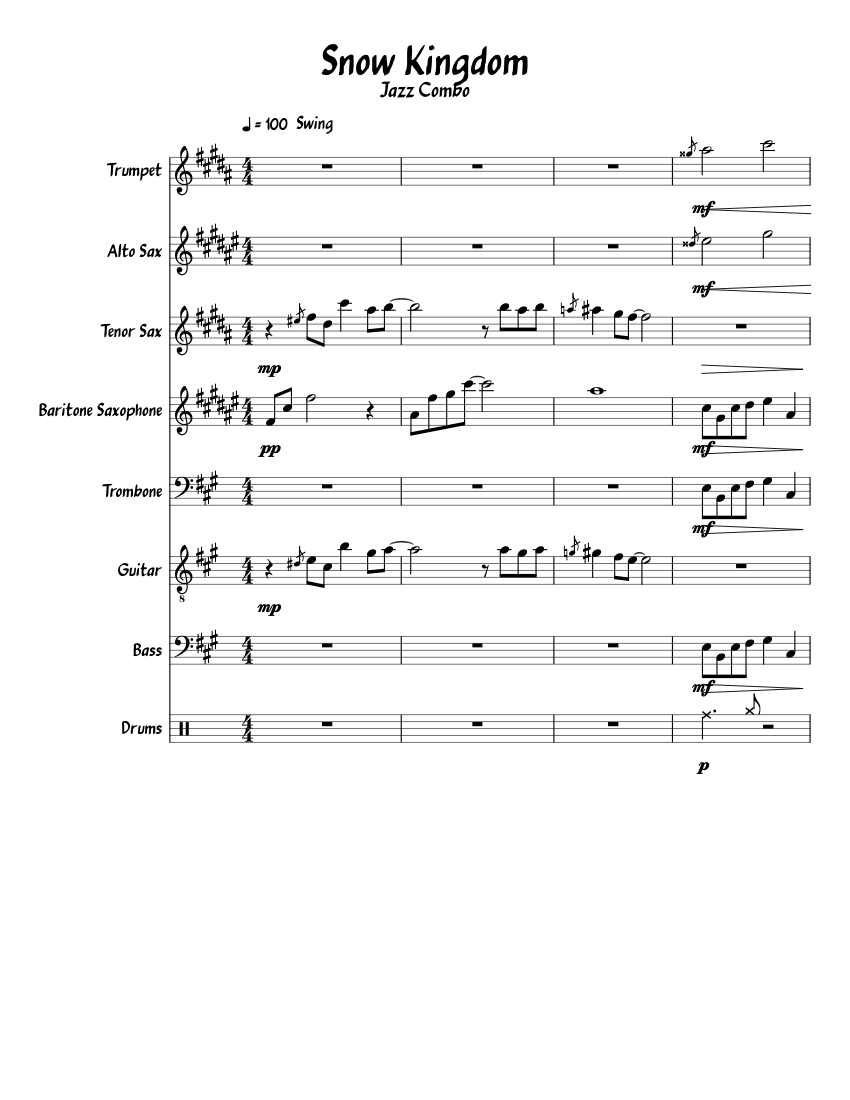 Snow Kingdom (Mario Odyssey) - Jazz Combo Sheet music for Trombone