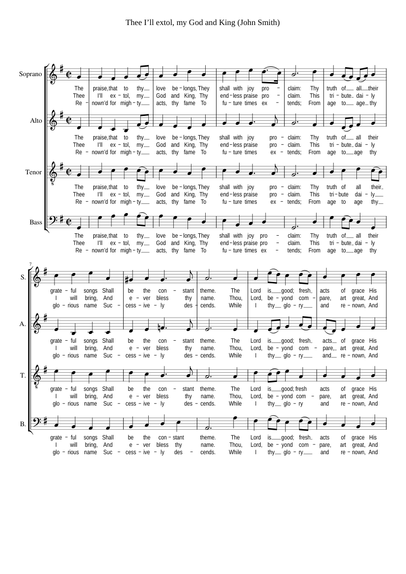 Thee I'll extol my God and King