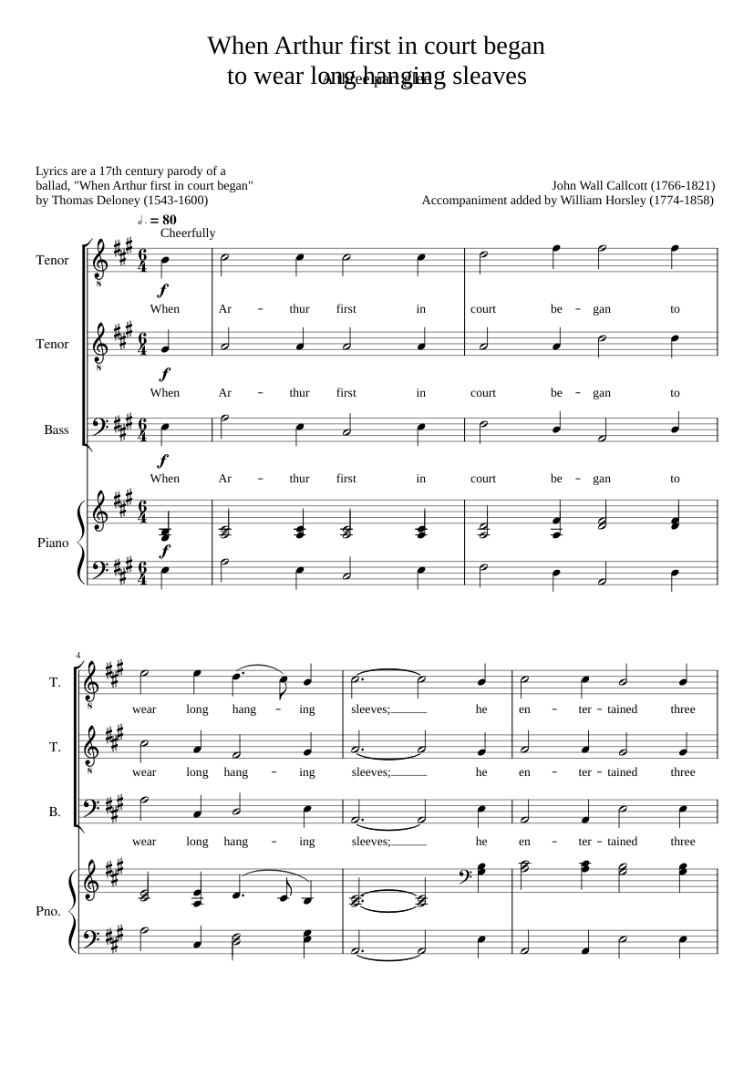 When Arthur first in court began to wear long hanging sleaves