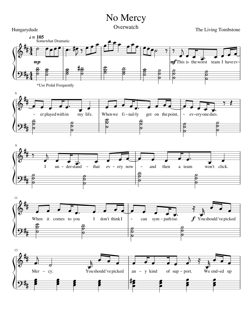 No Mercy Sheet music for Piano (Solo) | Musescore.com