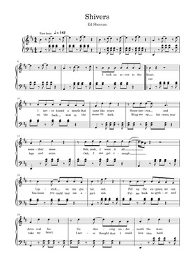 Free Shivers by Ed Sheeran sheet music | Download PDF or print on  Musescore.com