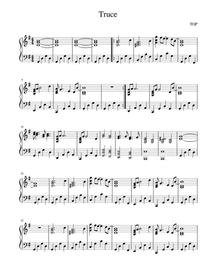 twenty one pilots: Truce Sheet music for Piano (Solo) | Musescore.com