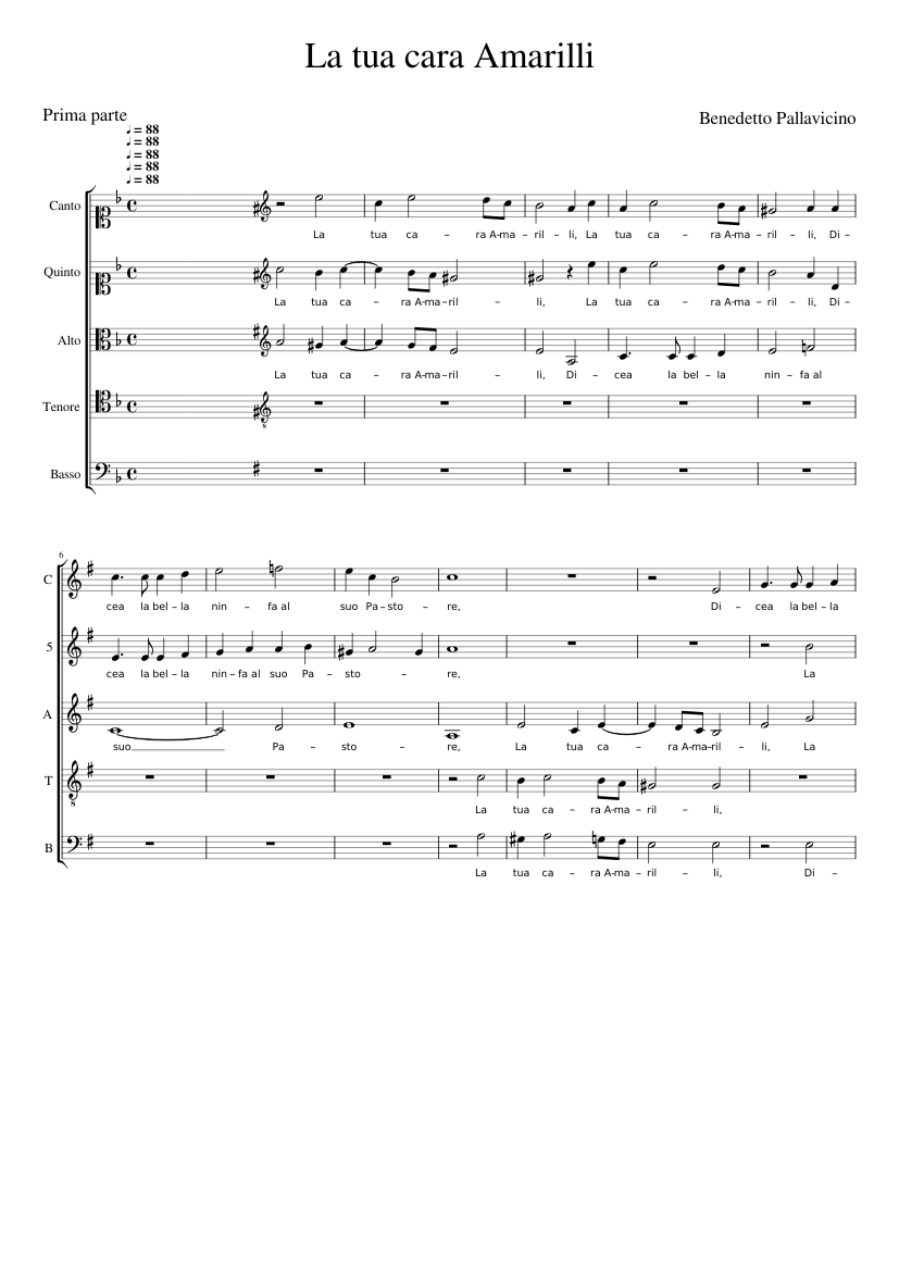 La tua cara Amarilli