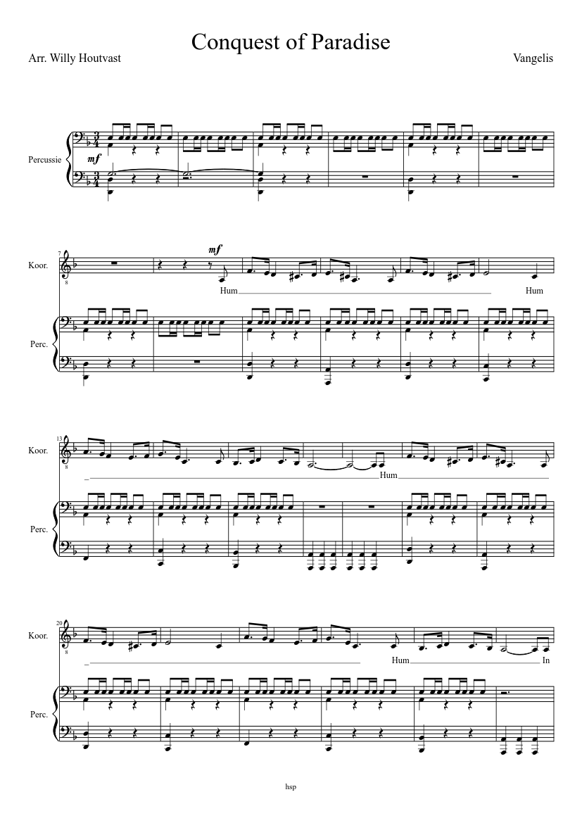 Conquest of Paradise Sheet music for Piano, Tenor (Mixed Trio) |  Musescore.com