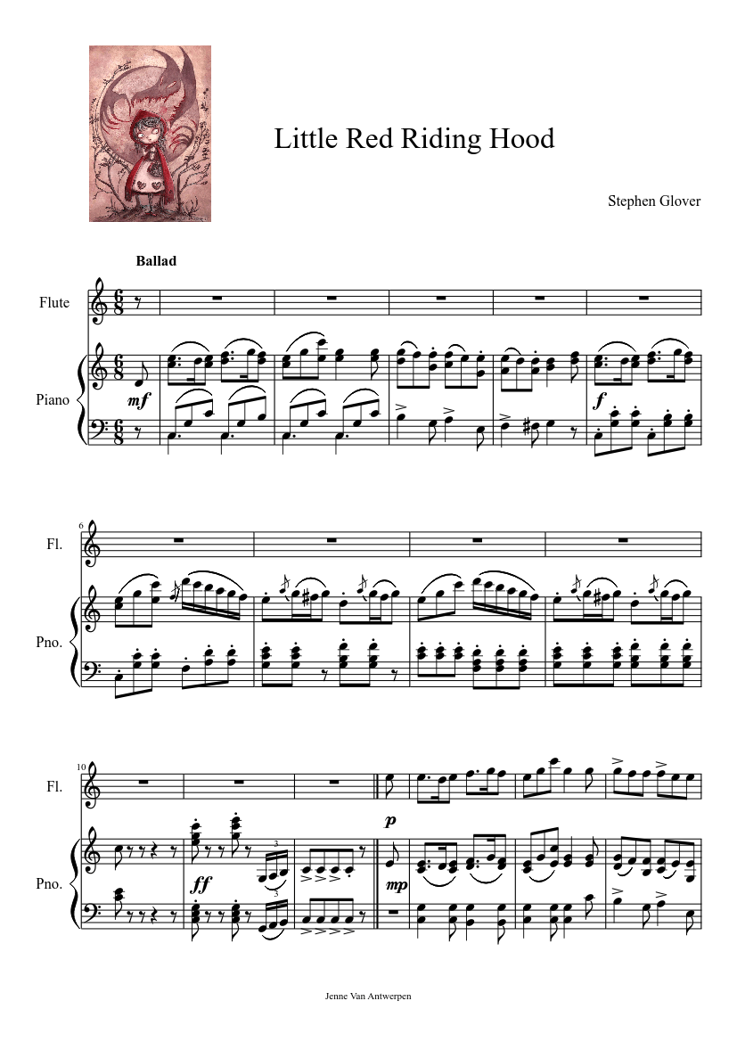 Little Red Riding Hood Sheet music for Piano, Flute (Solo) | Musescore.com