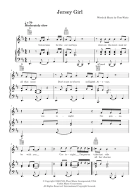 jersey girl by Tom Waits free sheet music | Download PDF or print on  Musescore.com