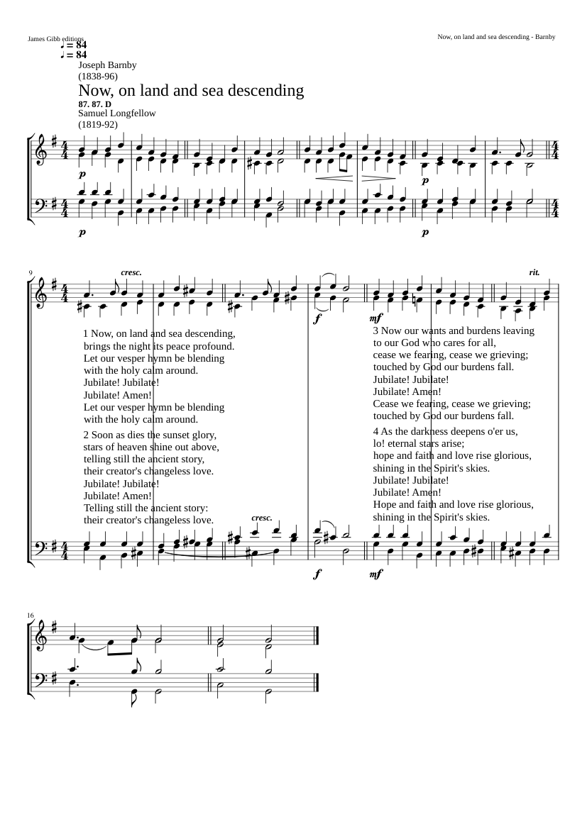 Now on land and sea descending