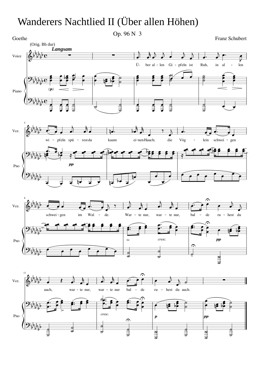 Wanderers Nachtlied II (Über allen Höhen)