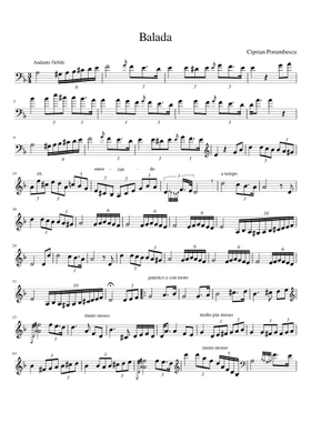 Free Balada by Ciprian Porumbescu sheet music | Download PDF or print on  Musescore.com