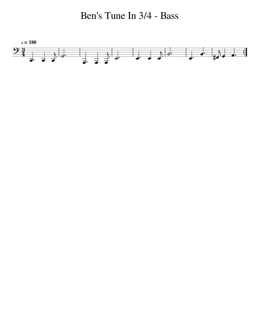Bass Sheet music for Piano (Solo) Easy | Musescore.com
