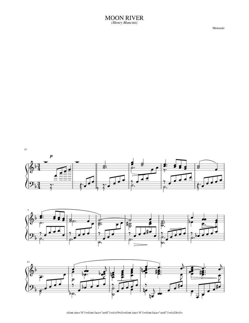 Moon River (arr. by Mercuzio) Sheet music for Drum group (Solo) |  Musescore.com