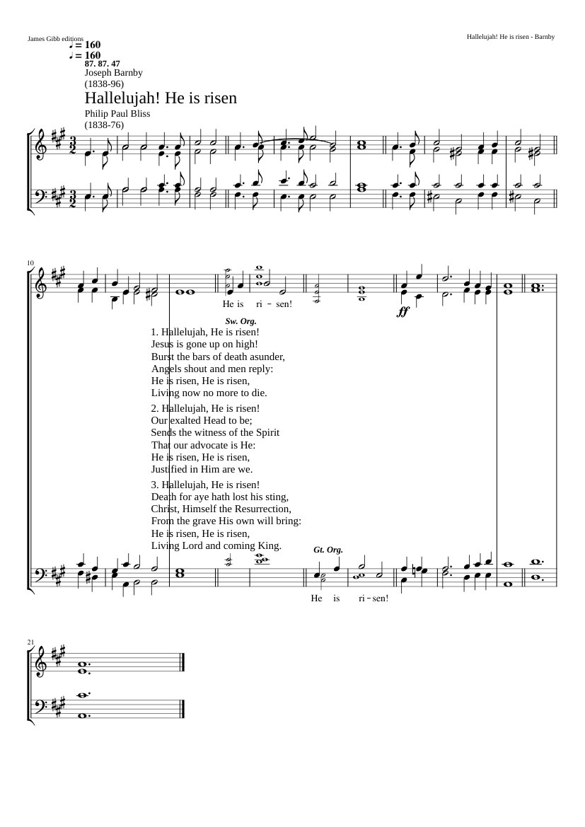 Hallelujah! He is risen