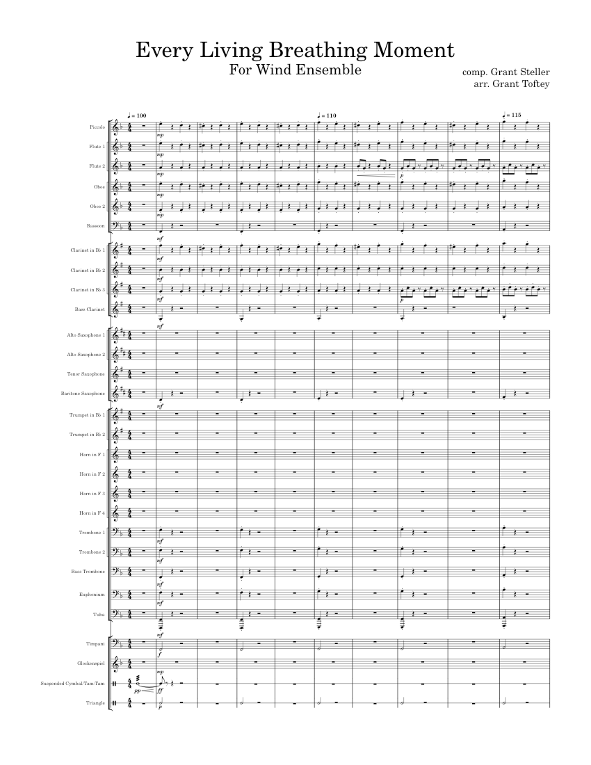 Every Living Breathing Moment – Grant Steller Sheet Music for
