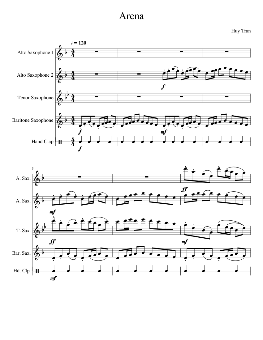 Arena (Sax Quartet - Written Solos)