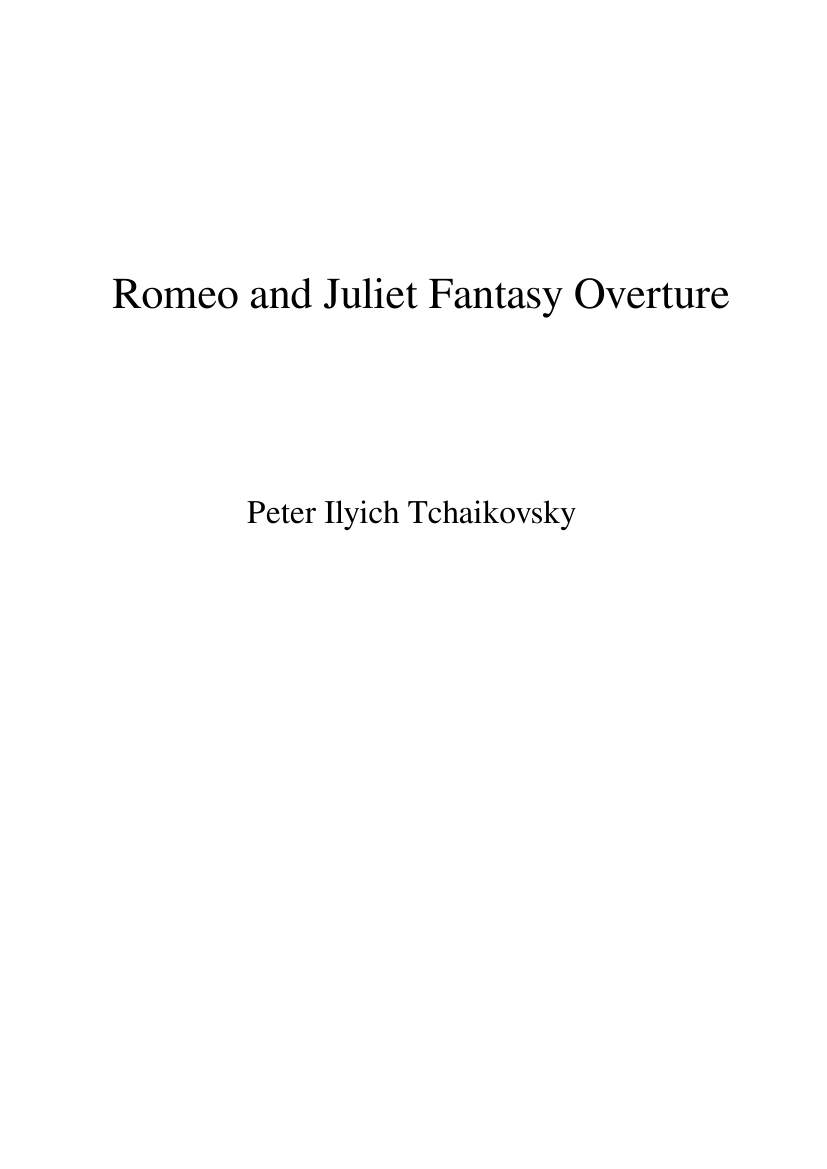 Romeo and Juliet (overture-fantasia)