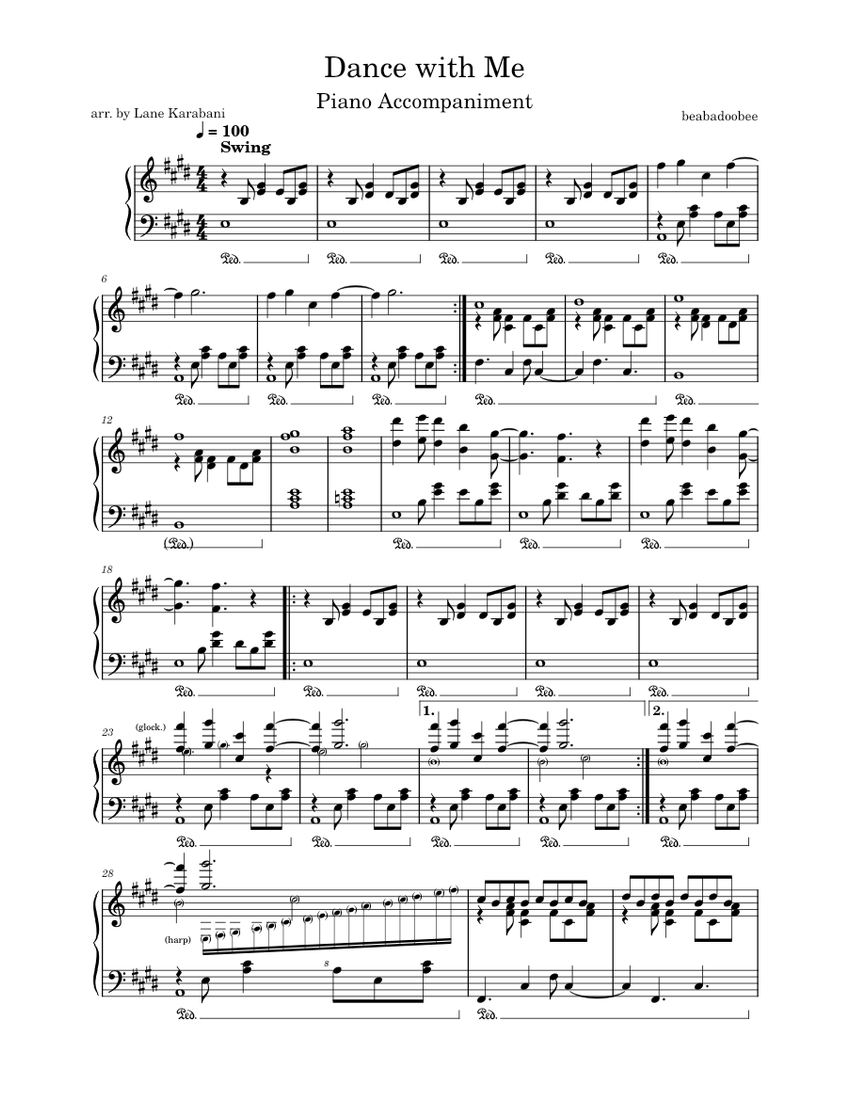 Dance With Me Sheet Music